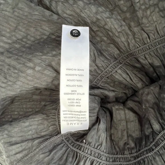 Frame Ruched V-Neck Sleeveless Black Blouse Women’s Size Large - Picture 7 of 7